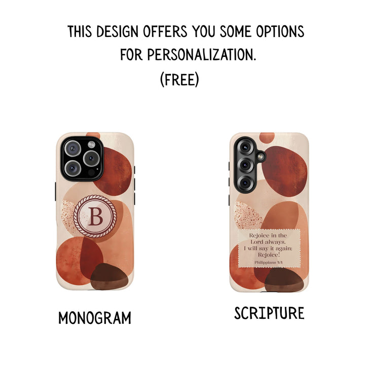 Tough Phone Case Personalized - Warm Tones Abstract 2