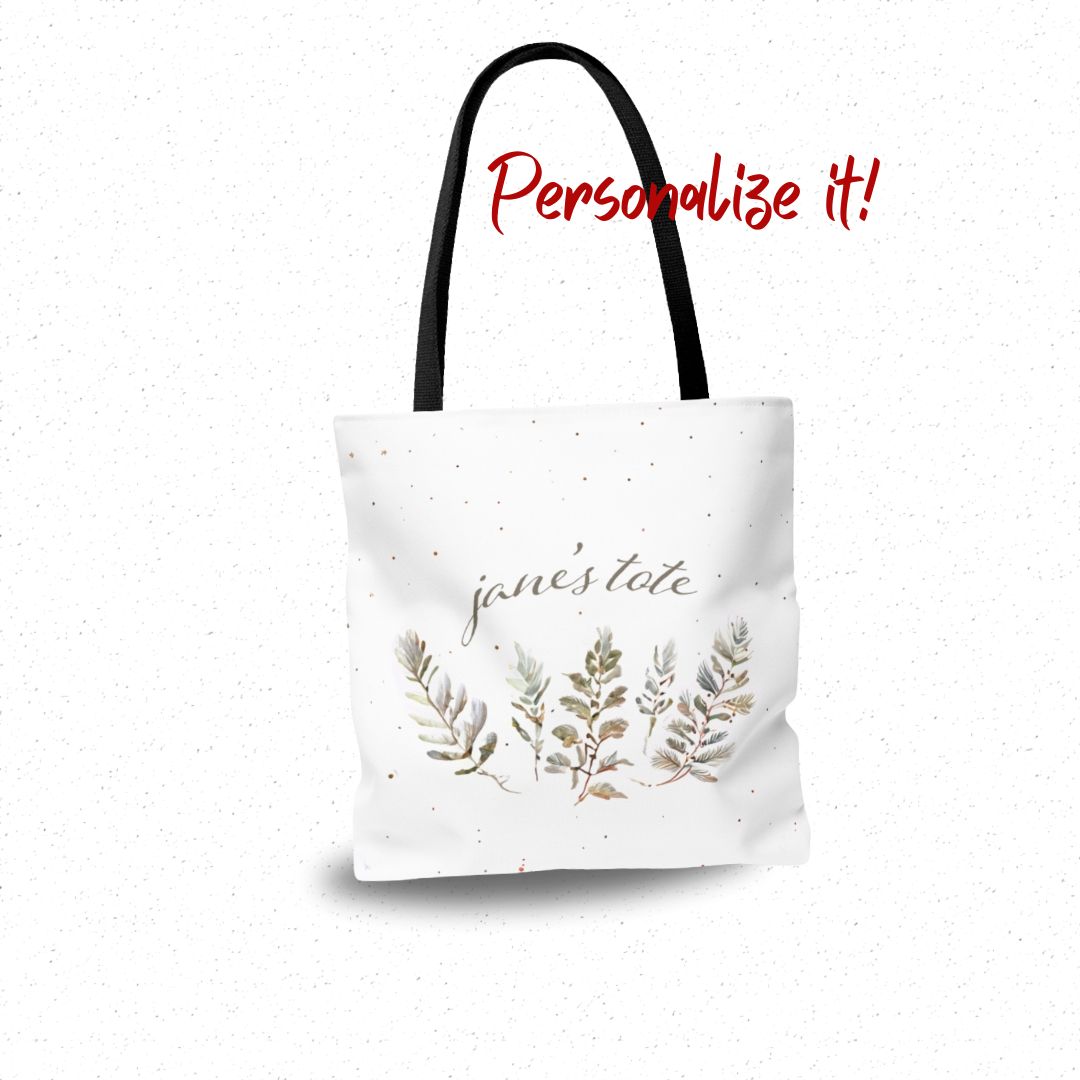 Cute Woodland Holiday Tote Bag Personalized