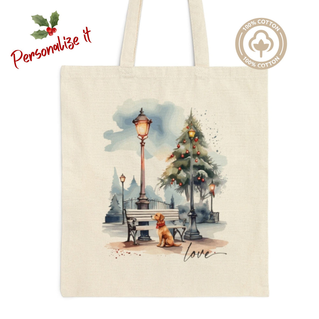 Personalized Cotton Canvas Tote Bag At The Park Holiday