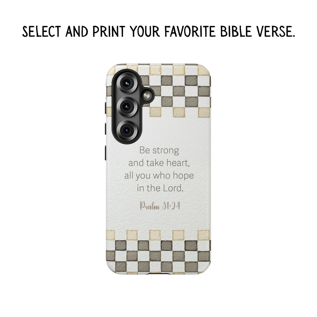 Personalized Tough Cases - Minimalist Grey Checker 1