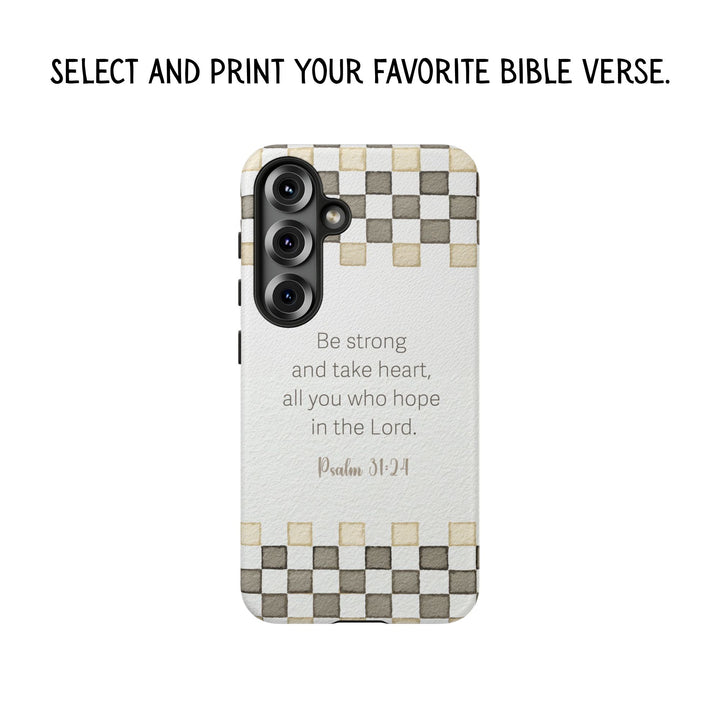 Personalized Tough Cases - Minimalist Grey Checker 1