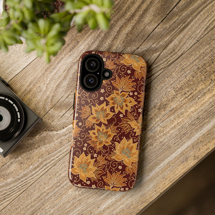 Traditional Batik Pattern Tough Phone Cases Personalizable - Flower Design 1