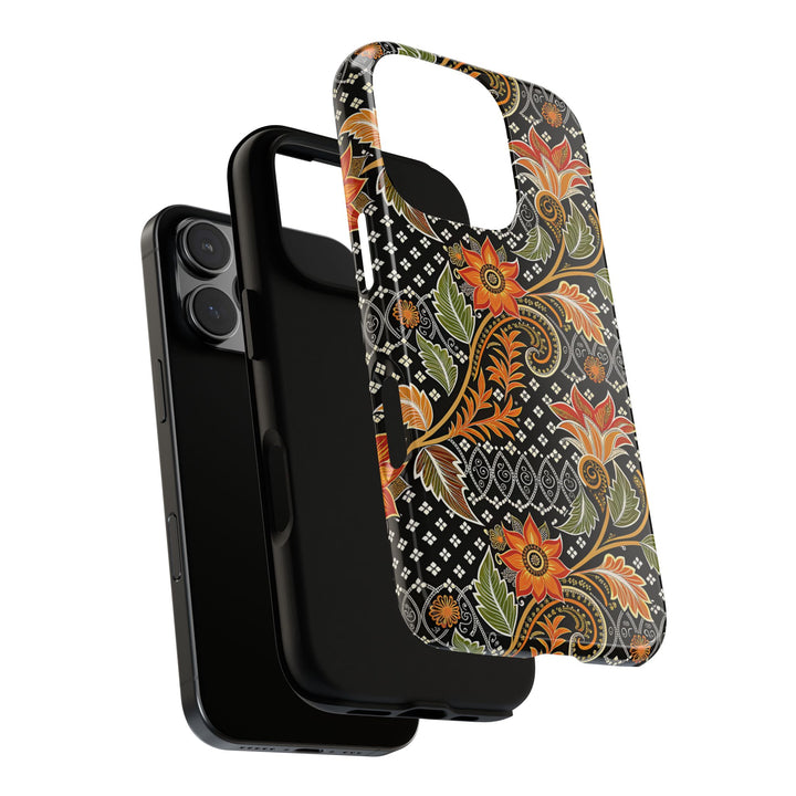 Modern Batik Pattern Tough Phone Cases Personalizable - Aesthetic Floral 3