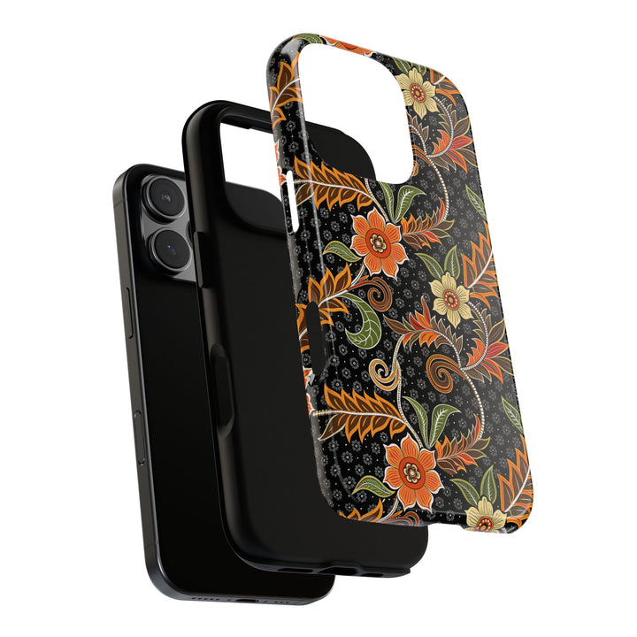 Modern Batik Pattern Tough Phone Cases Personalizable - Aesthetic Floral 1