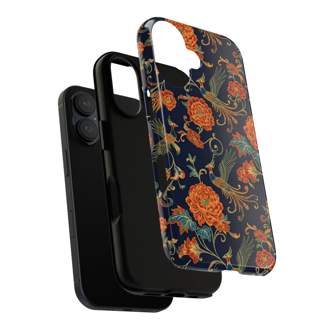 Traditional Batik Pattern Tough Phone Cases Personalizable - Traditional Peacock Batik Pattern