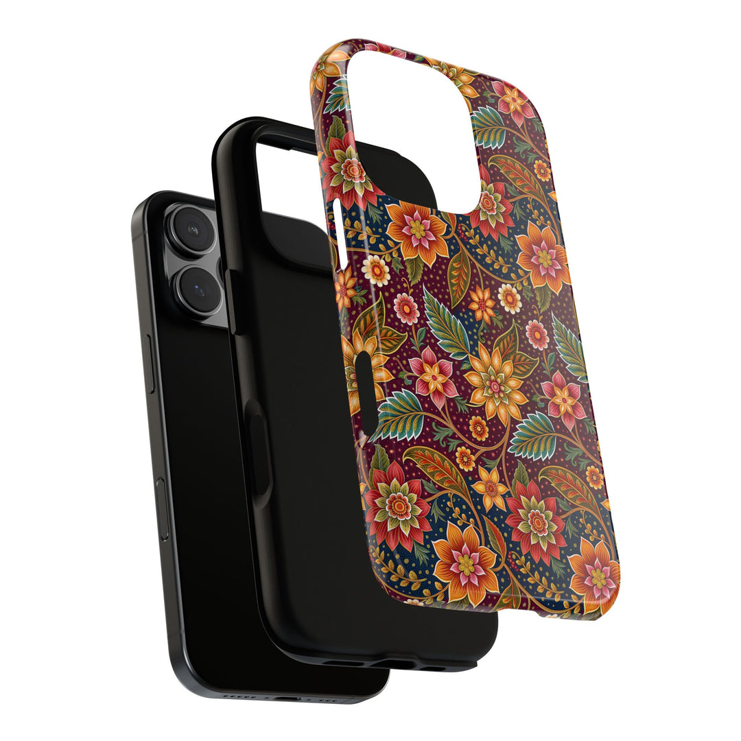 Modern Batik Pattern Tough Phone Cases Personalizable - Flower 14