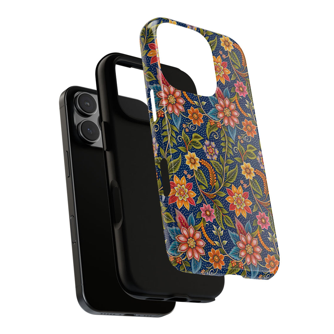 Modern Batik Pattern Tough Phone Cases Personalizable - Flower 6