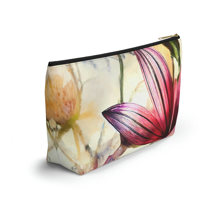 Red Abstract Flower Cosmetic Pouch