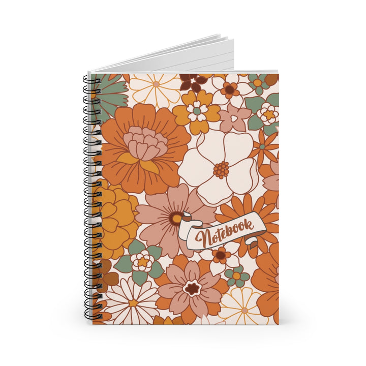 Retro Flowers Fall Spiral Notebook