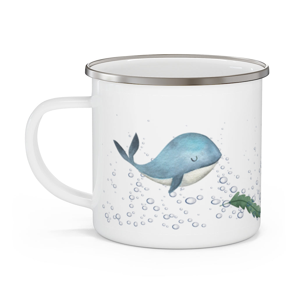 Blue Whale Sleeps Enamel Mug