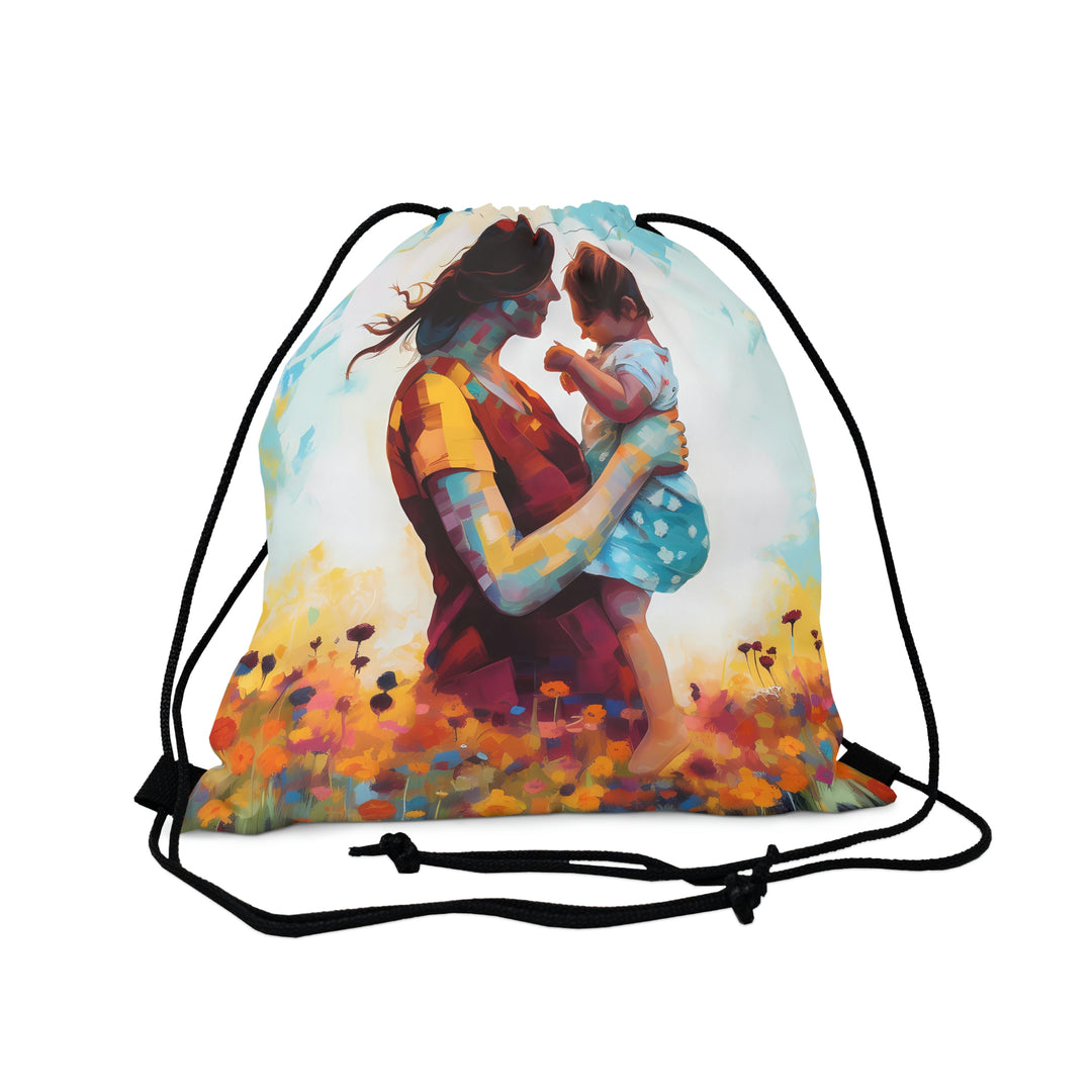 Mother's Comforting Arms Outdoor Drawstring Bag