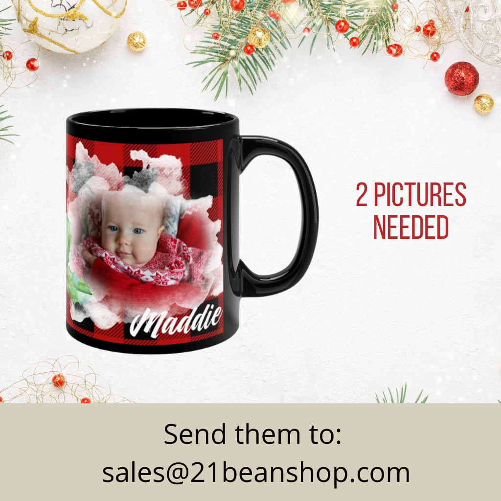 Adorable Red Plaid Photo Holiday Mug - Personalized