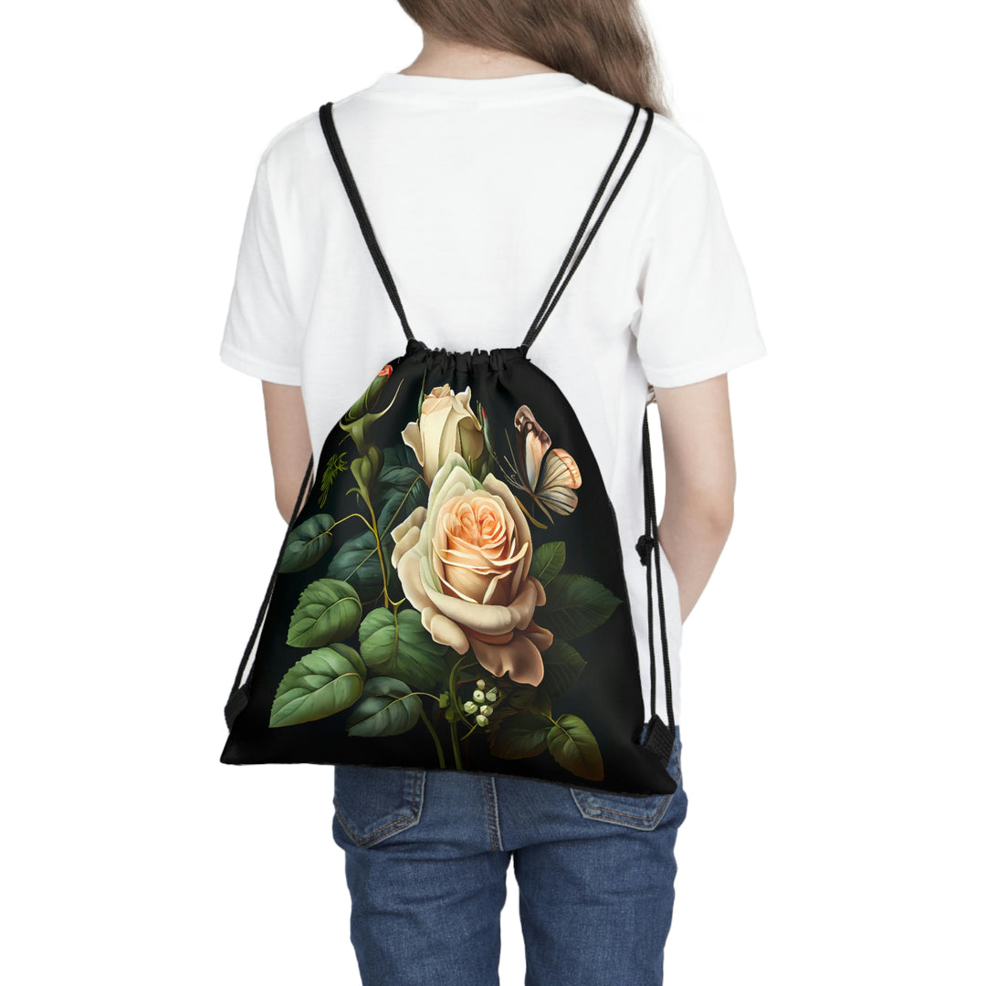 Mom's Everlasting Stem of Roses Outdoor Drawstring Bag