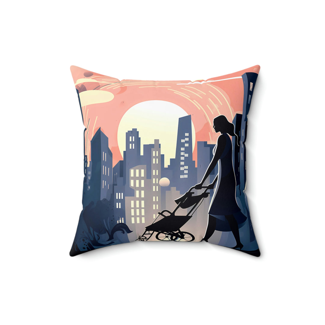 Big Dreams City Mom Square Pillow