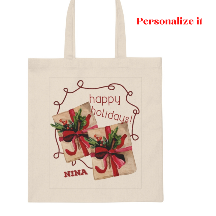 Holiday Present Lightweight Canvas Tote Bag