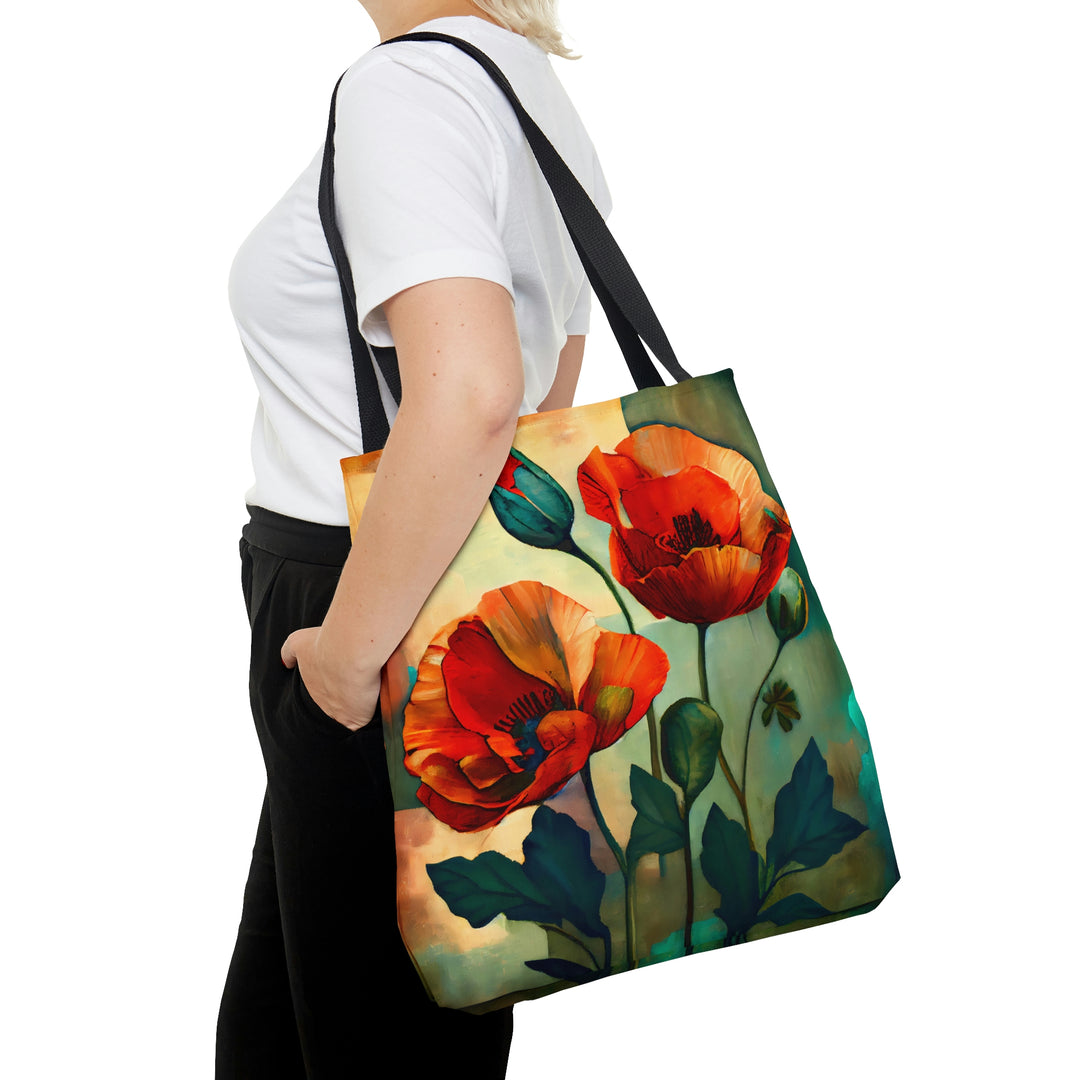 Blooming Poppies Colorful Tote Bag