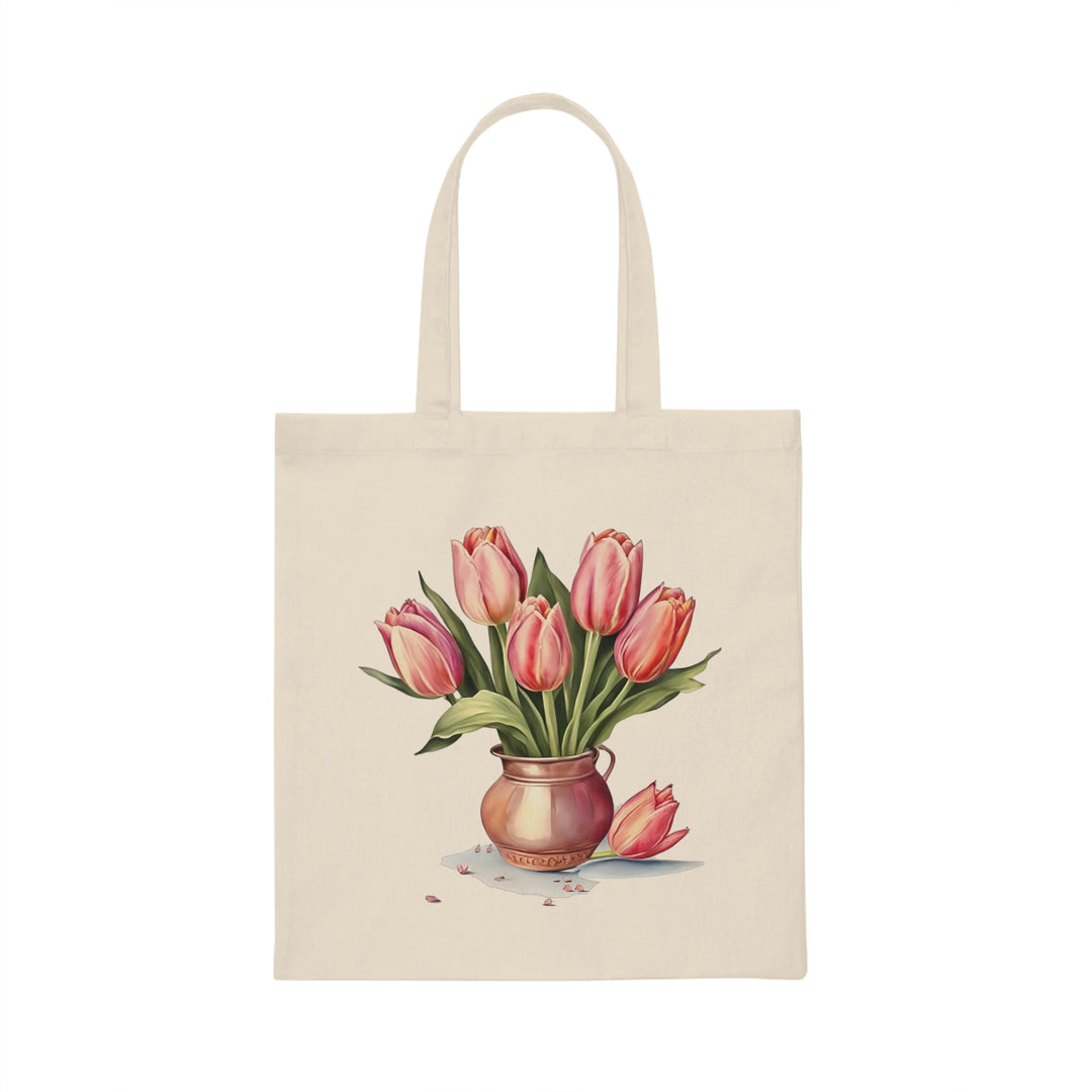 Pink Tulip Rustic Bundle Lightweight Canvas Tote Bag