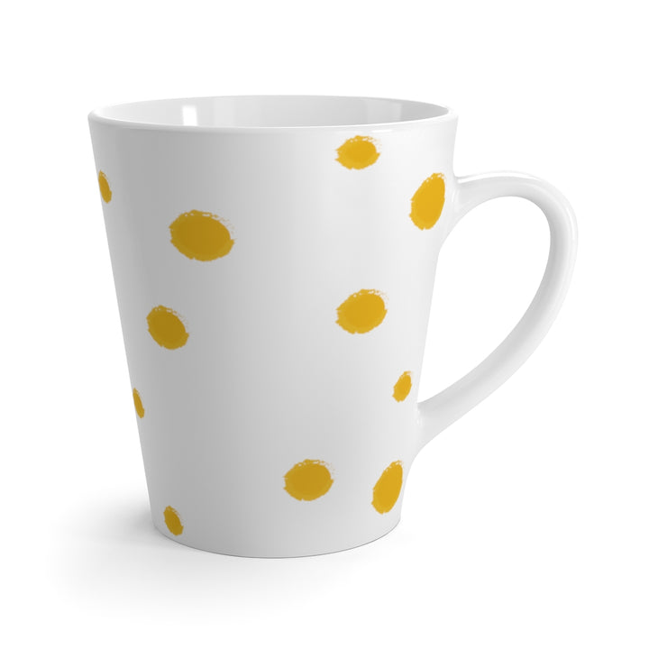 Yellow Polka Dots On White Mug