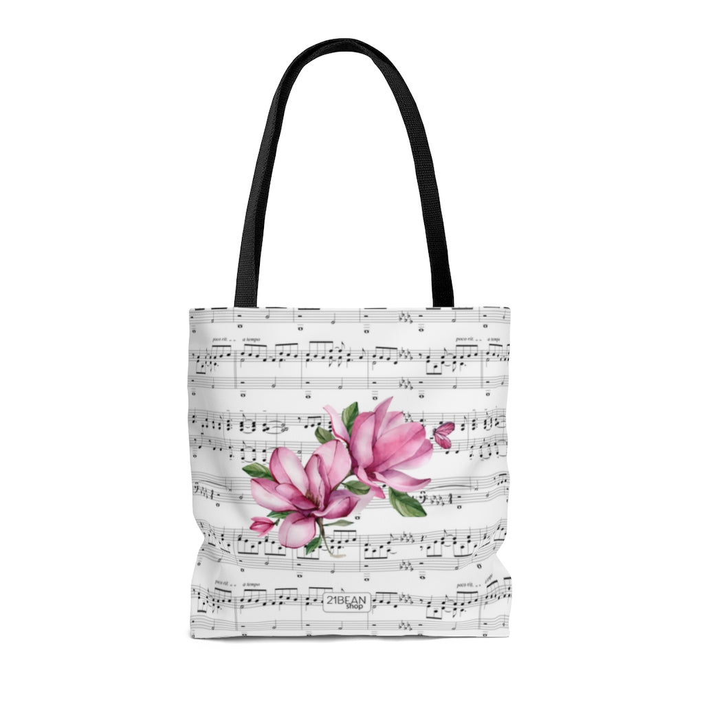 Spring Musical Notes Tote Bag
