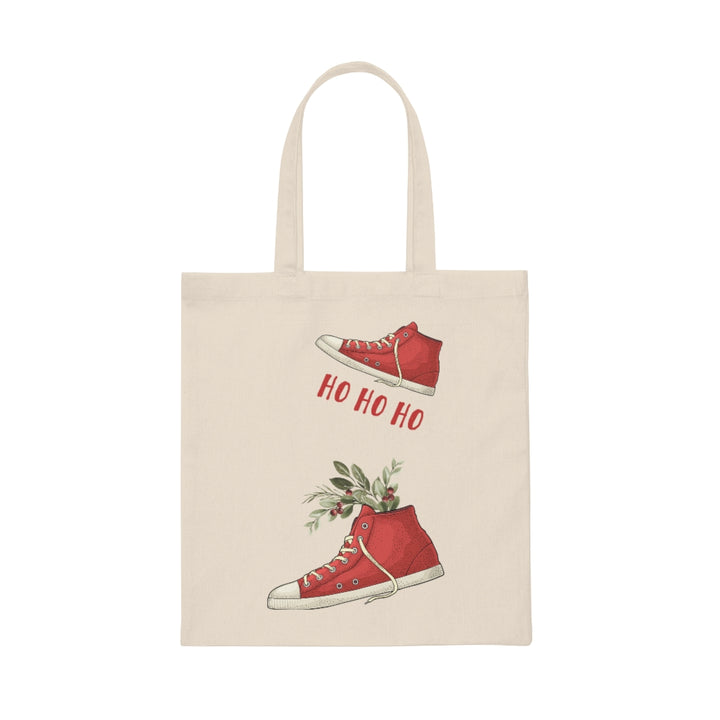 Santa's Red Boots Holiday Canvas Tote Lightweight