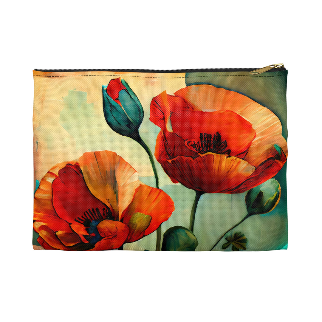 Blooming Poppies Colorful Accessory Pouch