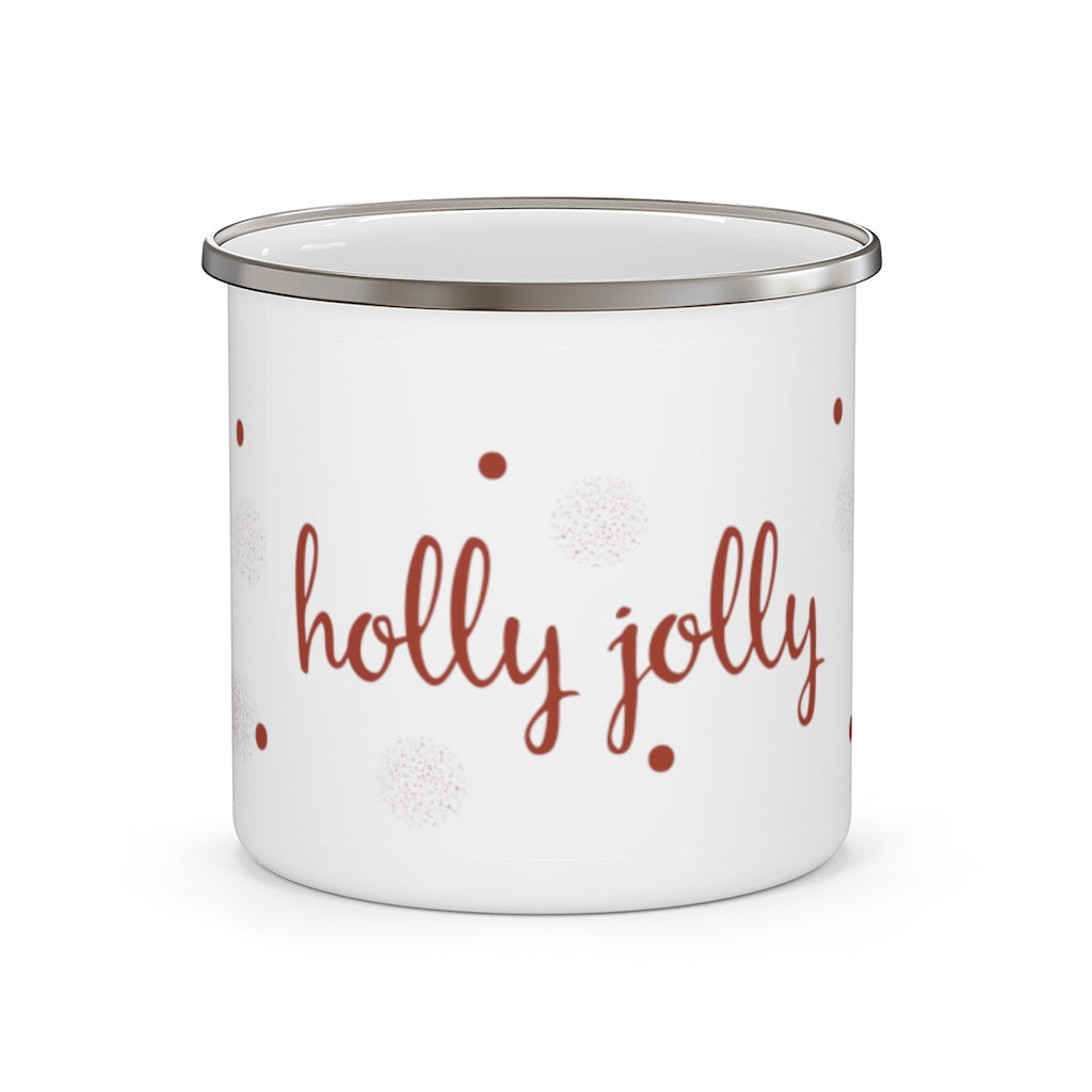 Holly Jolly Enamel Mug