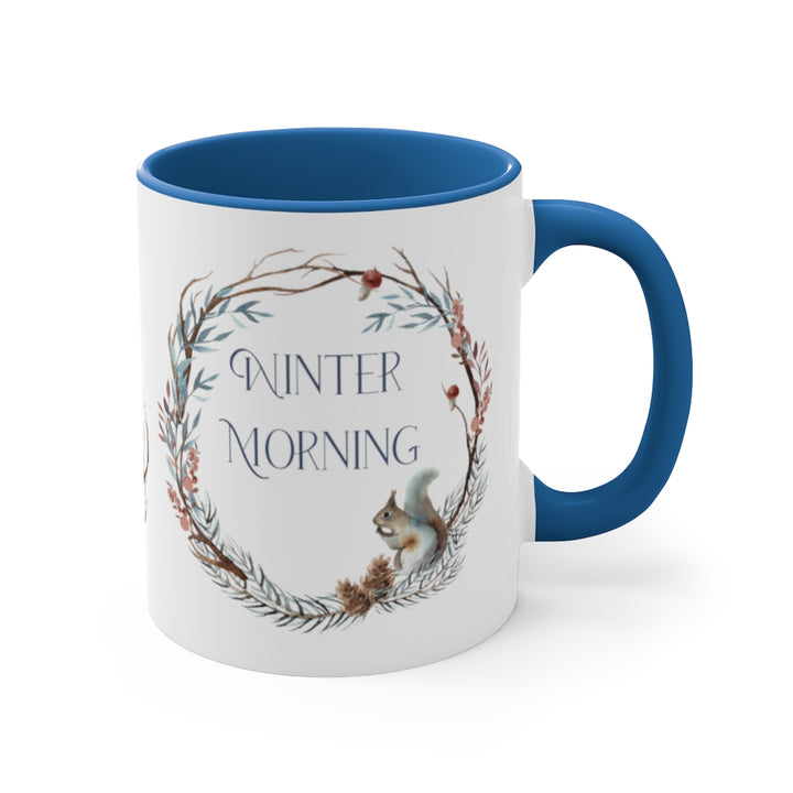Winter Morning With Blue Handle Mug
