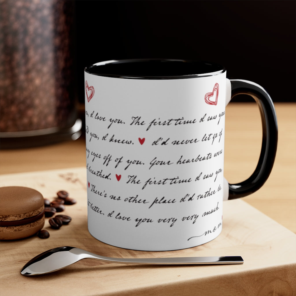 Mom's Love Letter Mug - In Black Ink