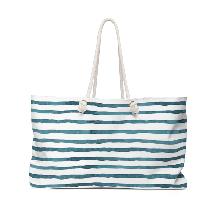 Blue Green Stripes Weekender Bag