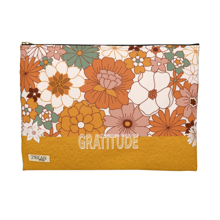 Gratitude Retro Flowers Versatile Pouch
