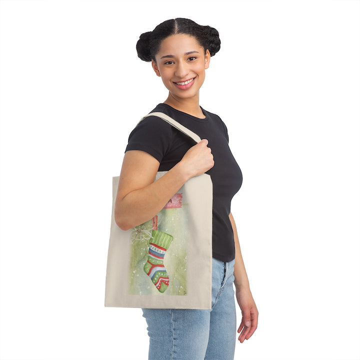 Hanging Stocking Holiday Canvas Tote Lightweight