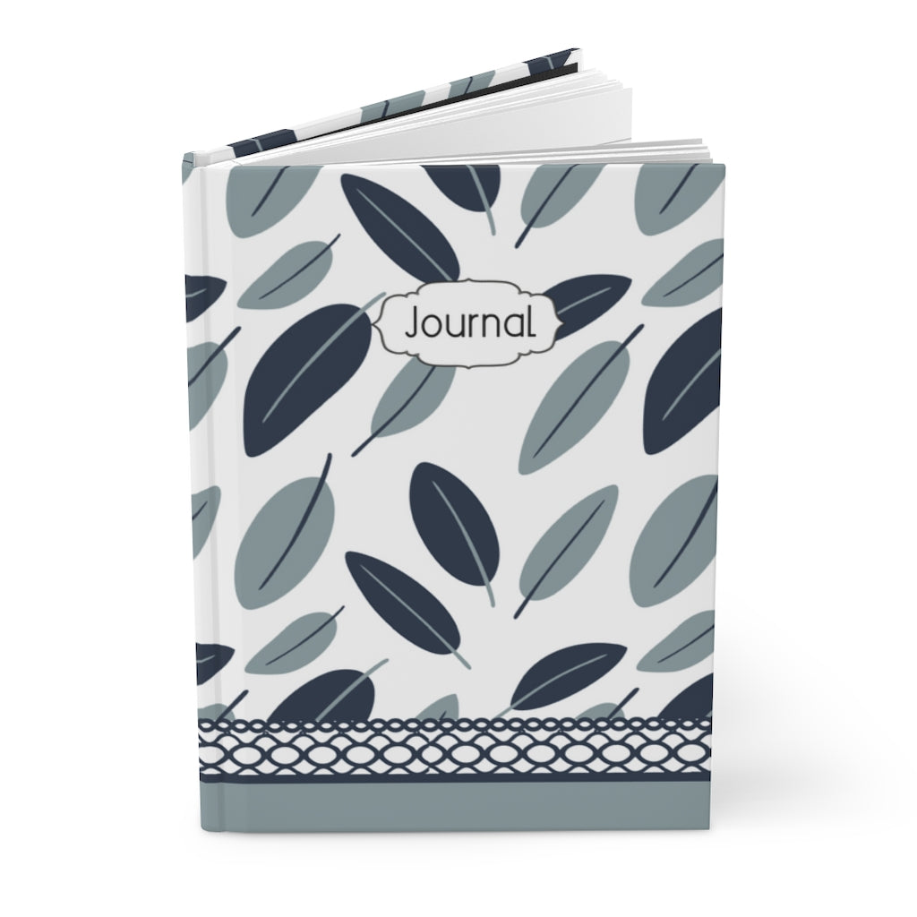 Blue Leaves Hard Cover Journal