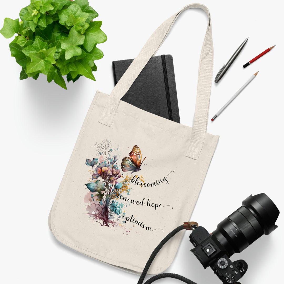 Blossoming Renewed Hope Organic Canvas Tote