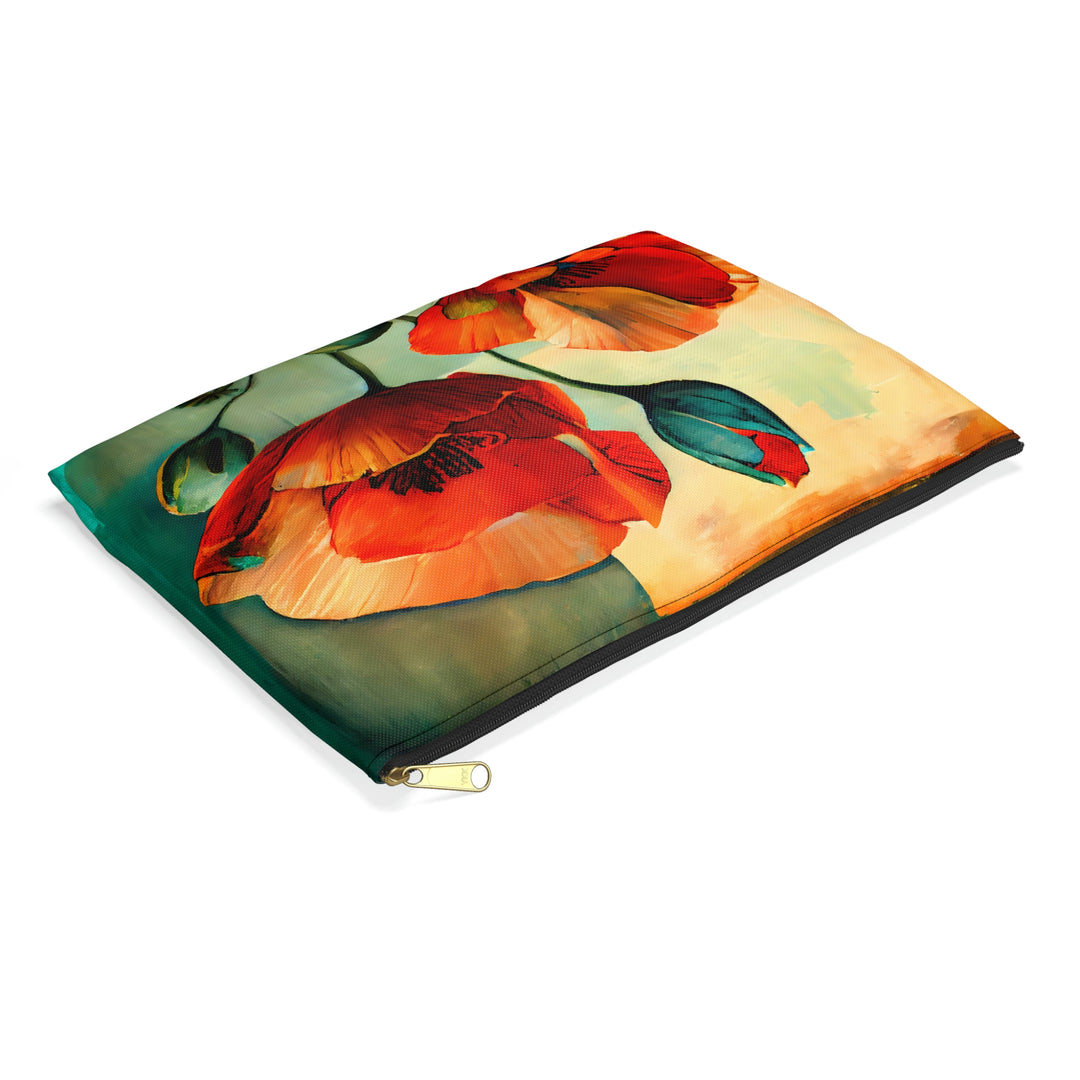 Blooming Poppies Colorful Accessory Pouch