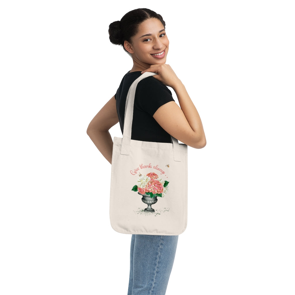 Give Thanks Always Organic Canvas Tote