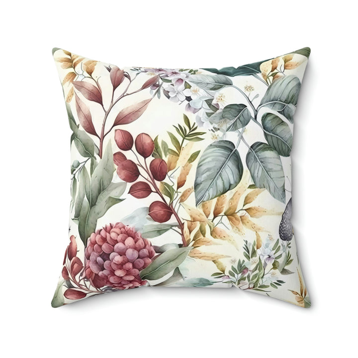 Botanical Spring Pink Branches Square Pillow