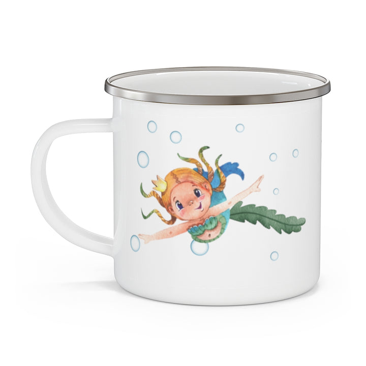 Playful Mermaid Enamel Mug