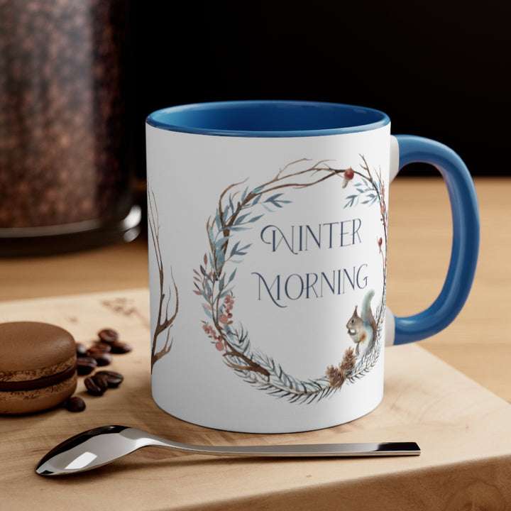 Winter Morning With Blue Handle Mug