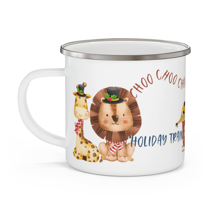 Christmas Choo Choo Train Enamel Mug