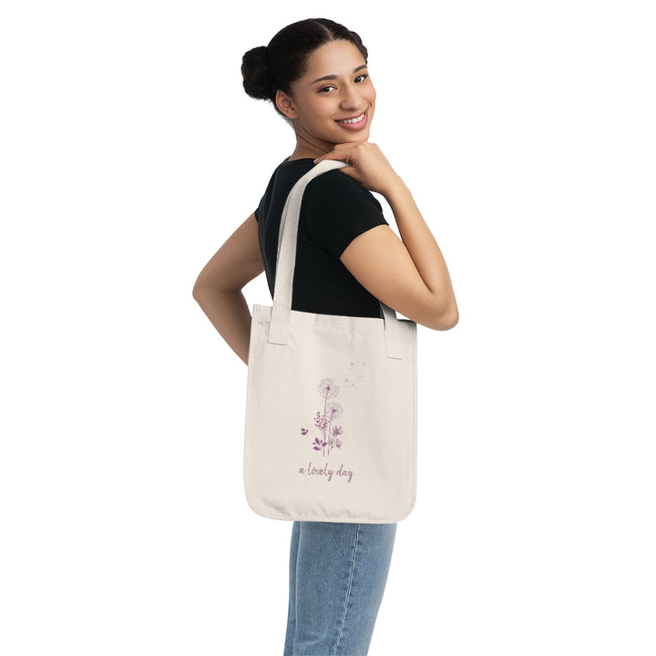 A Lovely Day Organic Canvas Tote - Purple