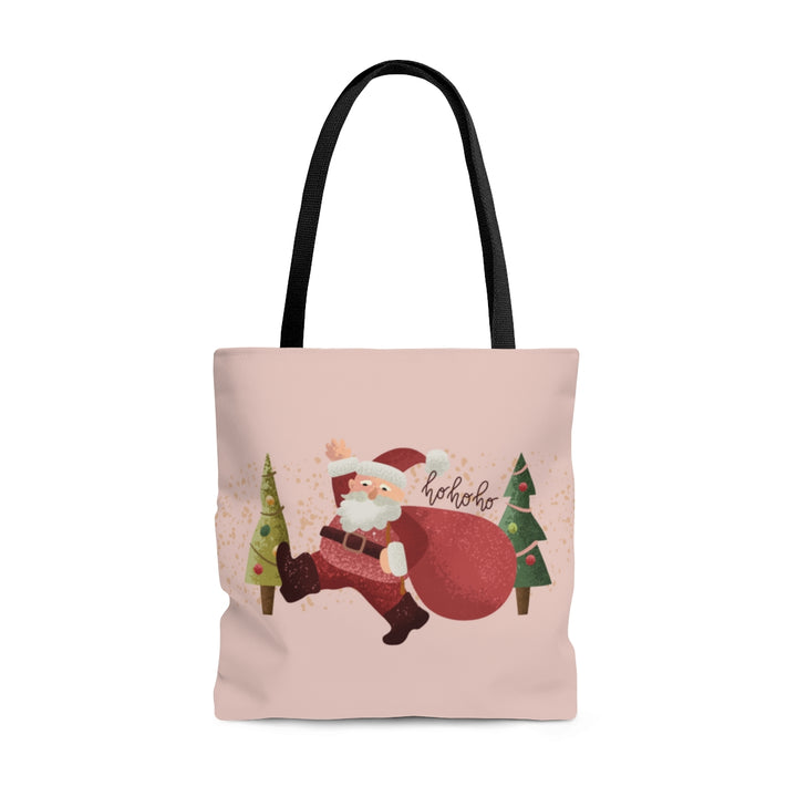 Santa Pink Holiday Tote Bag