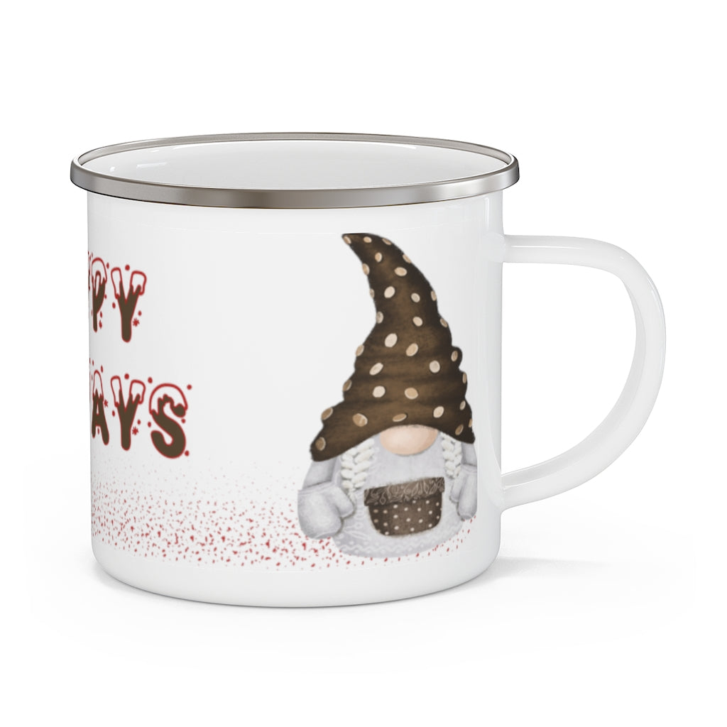 Happy Holidays Enamel Mug