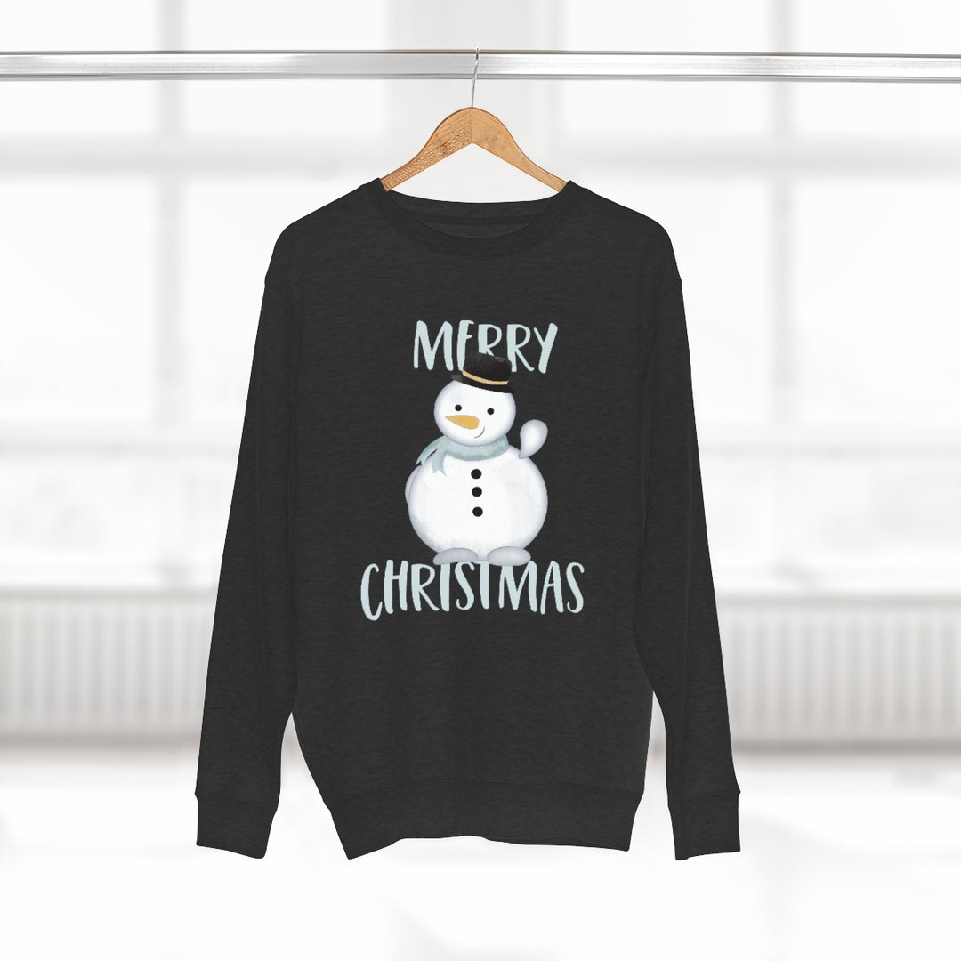 Merry Christmas Snowman Premium Crewneck Sweatshirt