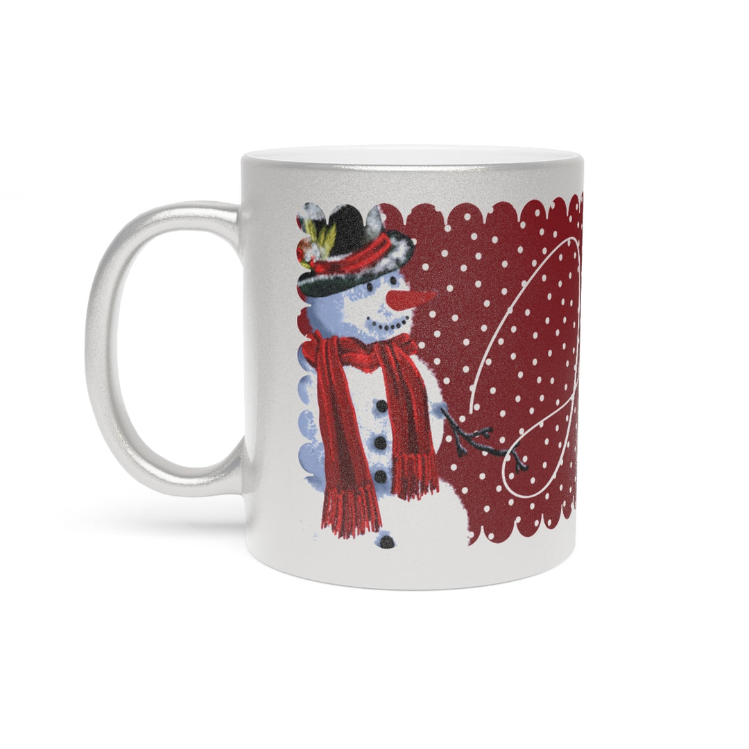 Joyful Snowman Metallic Holiday Mug