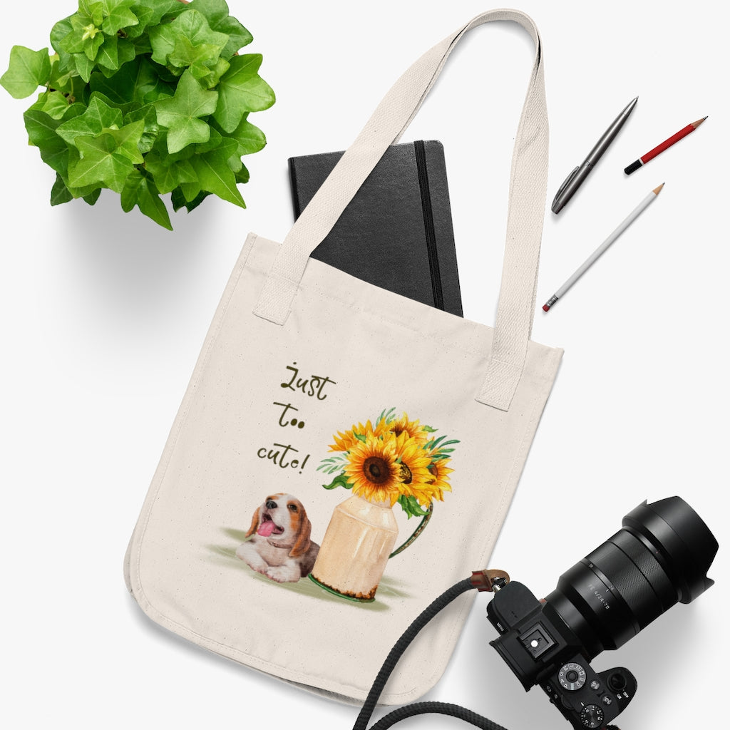 Just Too Cute Sunflowers Organic Canvas Tote