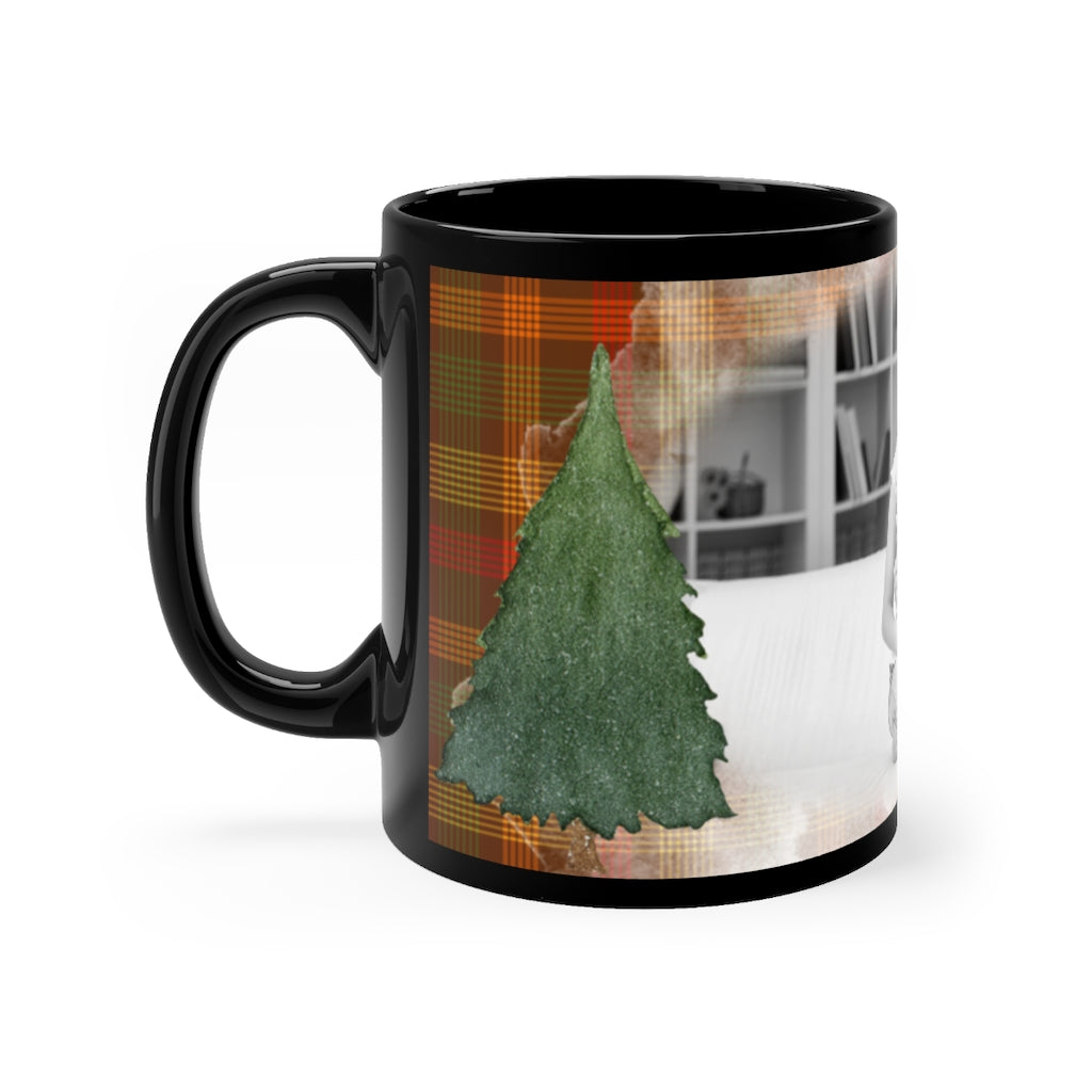 Orange Plaid Photo Holiday Mug - Personalized
