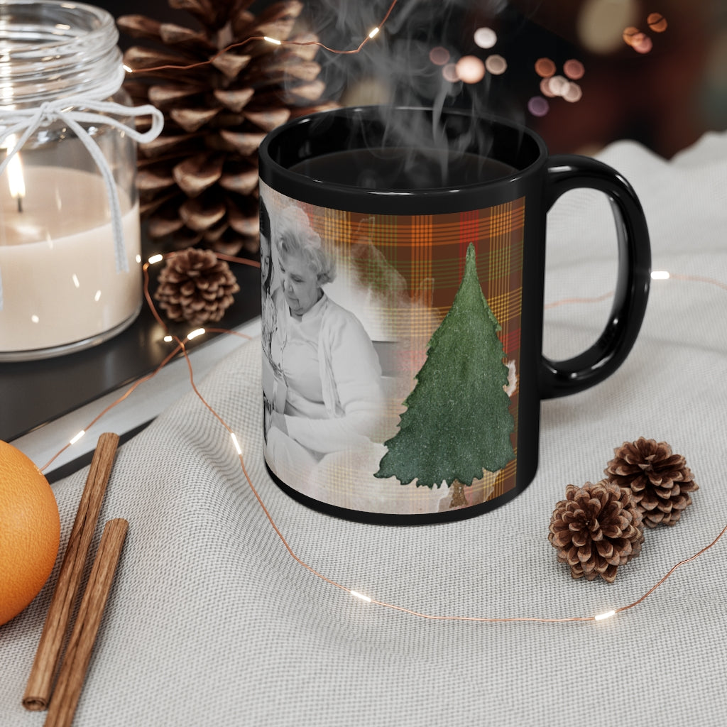 Orange Plaid Photo Holiday Mug - Personalized