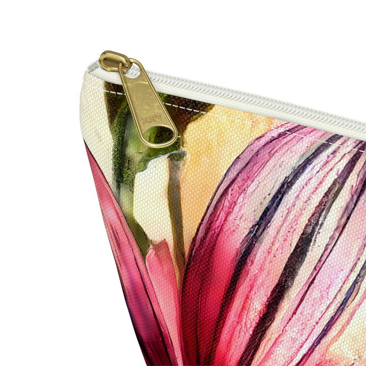 Red Abstract Flower Cosmetic Pouch
