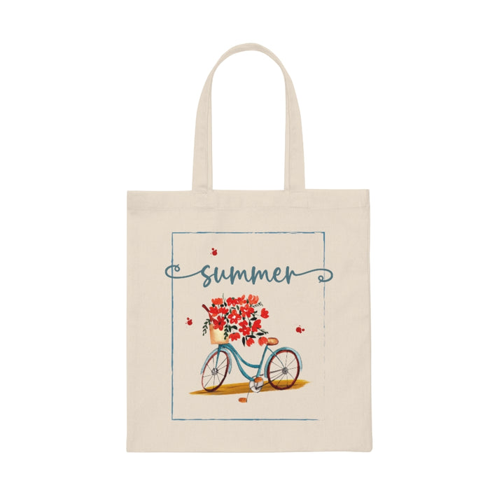 Summer Bicycle Canvas Tote Lightweight