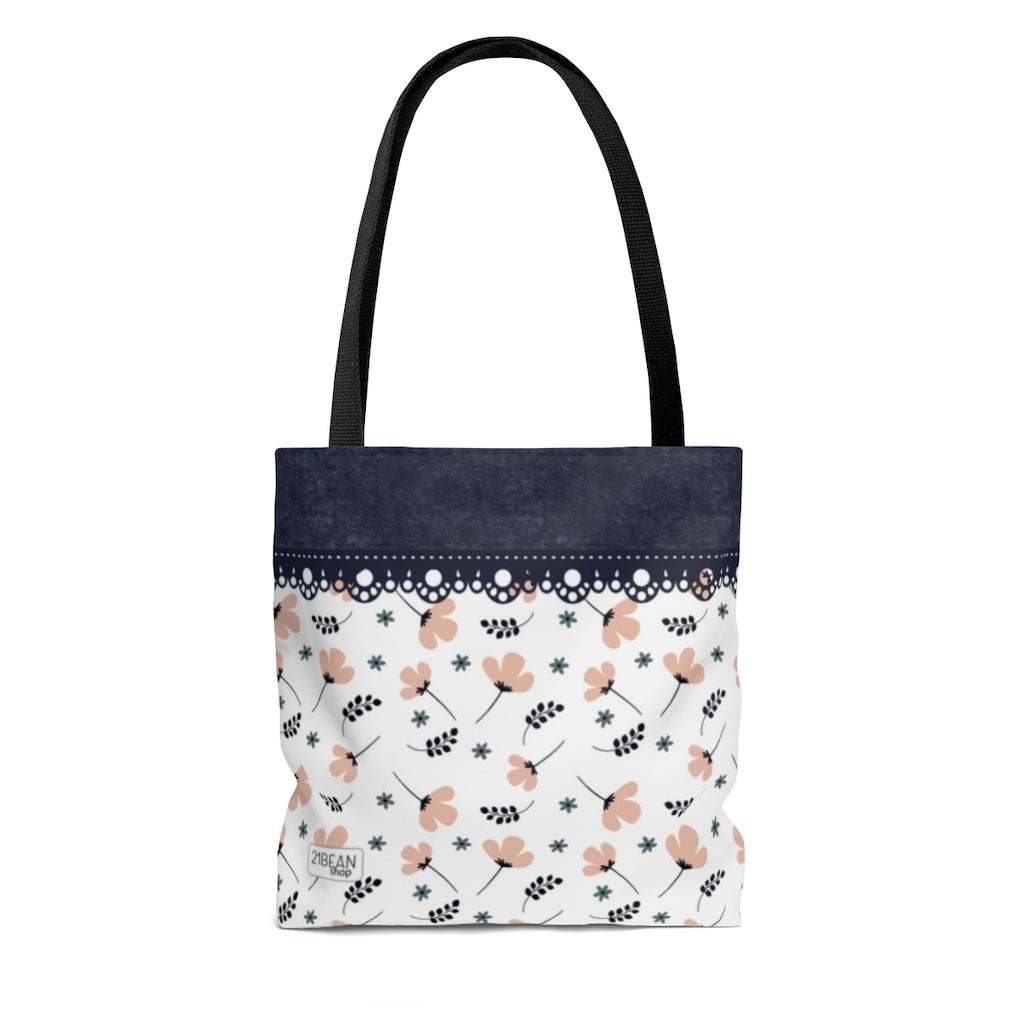 Blue Lace Summer Tote Bag